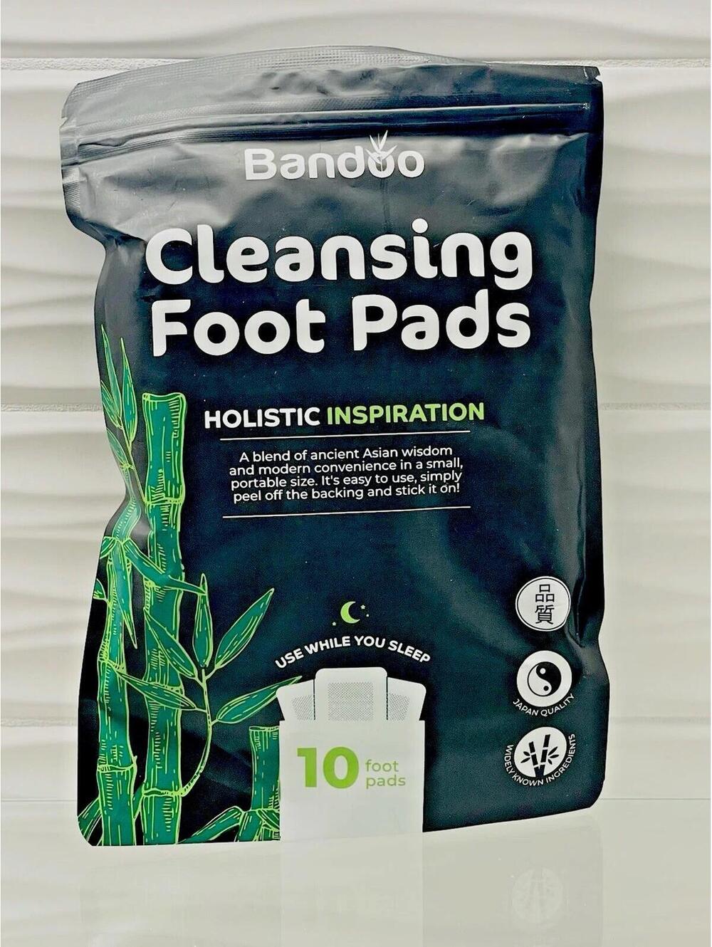 Bandoo Cleansing Foot Pads 10 Count Natural Bamboo Detox Pads